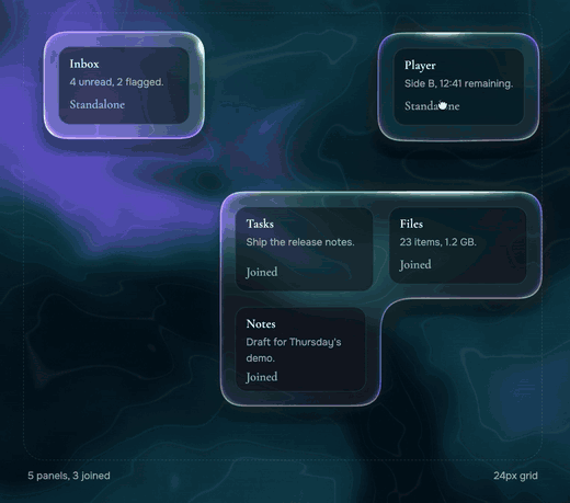 Plasma UI - Liquid Panels for React