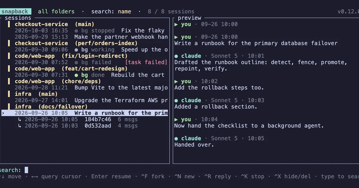 snapback — a live board for Claude Code
