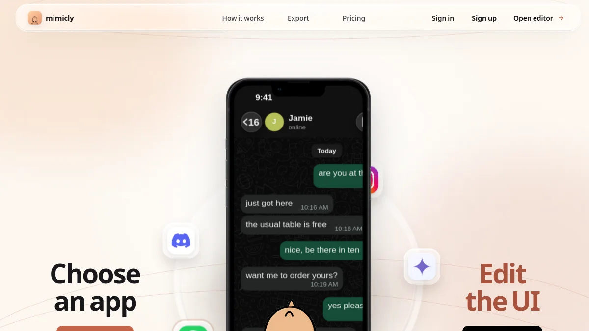 Mimicly - Chat & Social Mockup Studio